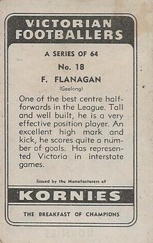 1948 Kornies Victorian Footballers #18 Fred Flanagan Back